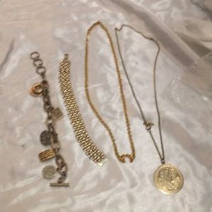 Gold fashion jewelry.